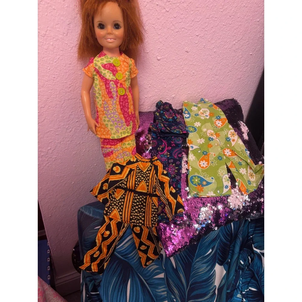 Handmade Clothing Lot for Vintage Chrissy Doll Retro Patterns Outfits Set